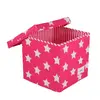 Box kostka fuchsia hvězdy/proužky