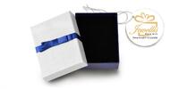 Dárková krabička s mašličkou - modro-bílá