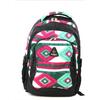 Školní batoh s abstraktními vzory | Růžovo-zelenkavý