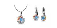 Ocelové šperky s krystaly Swarovski - Crystal AB | Velikost: Set - náušnice + náhrdelník