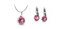 Ocelové šperky s krystaly Swarovski - Rose | Velikost: Set - náušnice + náhrdelník
