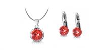 Ocelové šperky s krystaly Swarovski - Padparadscha | Velikost: Set - náušnice + náhrdelník