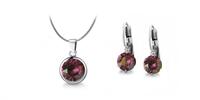 Ocelové šperky s krystaly Swarovski - Crystal Lilac Shadow | Velikost: Set - náušnice + náhrdelník