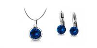 Ocelové šperky s krystaly Swarovski - Capri Blue | Velikost: Set - náušnice + náhrdelník
