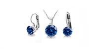 Ocelové šperky Beatrice se zirkony - světle modrá | Velikost: Set - náušnice + náhrdelník