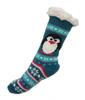 Hřejivé domácí ponožky s tučňákem | Velikost: 35-38 | Tmavě zelená