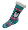 Hřejivé domácí ponožky s tučňákem | Velikost: 35-38 | Světle zelená