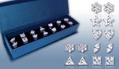 SET č. 4 - 7dílný set náušnic s krystaly Cubic Zirconia
