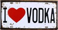 Plechová cedule I Love Vodka