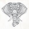 Elephant in ethnic style | Velikost: 20x20cm