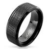 Černý prsten z oceli 316L s motivem | Velikost: 59