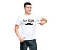 Valentýnské tričko pánské Mr. a Mrs. Right | Velikost: S | Bílá