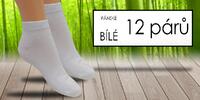 12 párů pánských bambusových ponožek | Velikost: 40-43 | Bílá