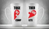 Set porcelánových hrnků Together We Are Complete