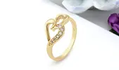 Prsten Gold Heart | Velikost: 52 (vnitřní průměr cca 16,5mm)
