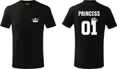 Holčičí tričko PRINCESS | Velikost: 110 cm / 4 roky | Černá