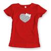 Dámské tričko „Srdíčko proužky“ | Velikost: S | Červená