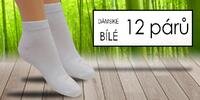 12 párů dámských bambusových ponožek | Velikost: 35-38 | Bílá