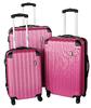 Sada 3 kufrů v ABS provedení Travel Lex - Colors - růžová | Růžová