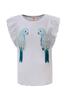 Dívčí tričko papoušek - bílé | Velikost: 98