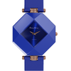 Keramické hodinky Mia-Mio s koženým páskem | Modrá