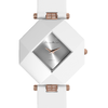 Keramické hodinky Mia-Mio s koženým páskem | Bílá
