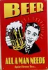 Retro - Plechová cedule Beer All Man Needs