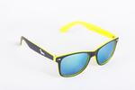 Černo-žluté brýle Kašmir Wayfarer - skla modrá zrcadlová