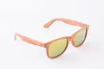 Wayfarer s imitací dřeva světle hnědé - skla oranžová zrcadlová