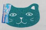 Rohožka/předložka - kočka tvarovaná zeleno-modrá | Velikost: 40x60 cm