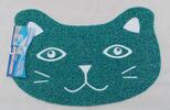 Rohožka/předložka 60x90 cm - kočka tvarovaná zeleno-modrá