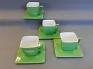 Sada "GREEN": 4× šálek 150 ml + podšálek