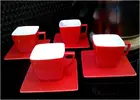 Sada "RED": 4× šálek 150 ml + podšálek