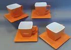 Sada "ORANGE": 4× šálek 150 ml + podšálek
