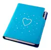 Tyrkysový notes s krystaly Swarovski - srdce