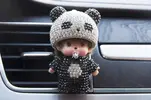 Mini Poppi - panda - s očima | Velikost: Broskev | Stříbrná