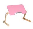 Originální dřevěný stolek pod notebook - růžový