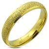 SL13 Třpytivý ocelový prsten ve zlatém odstínu s drsným pískováním | Velikost: 50