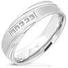 SL19 ocelový prsten s osazenými zirkony | Velikost: 52