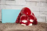 Přívěsek - králíček 14 cm | Žíhaný červený