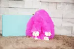Přívěsek - králíček 14 cm | Růžový neon