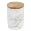 Porcelánová dóza s akátovým víkem Phiphy, mramor, 10 x 15,5 cm