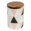 Porcelánová dóza s akátovým víkem Phiphy „Geo", černo-bílo-zlatá, 10 x 15,5 cm"