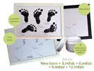 Šablona New born + 3. měsíc + 6. měsíc + 9. měsíc + 12. měsíc (barva rámečku - bílá) | Velikost: barva na otisky žlutá