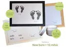Šablona New born + 12. měsíc - barva rámečku bílá | Velikost: barva na otisky červená