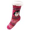 Teploučké domácí ponožky - tučňák | Velikost: 35-38 | Růžová