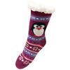 Teploučké domácí ponožky - tučňák | Velikost: 35-38 | Fialová