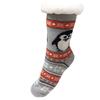 Teploučké domácí ponožky - tučňák | Velikost: 35-38 | Stříbrná