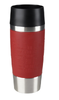 Termohrnek Emsa Travel Mug - Nerez s červeným silikonem