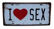Plechová cedule I love sex